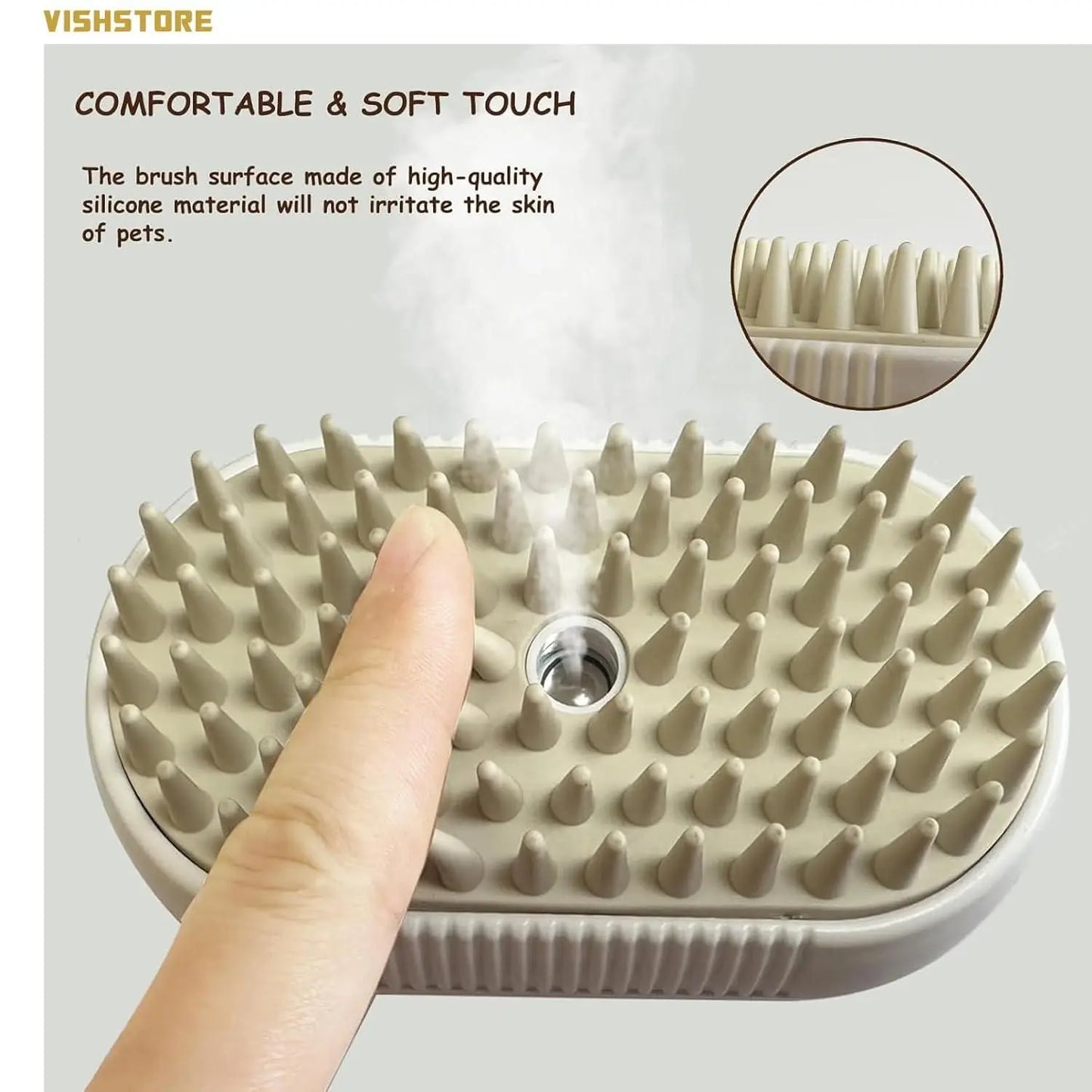 Steam Brush for Dog and Cat, Steamy Brush for Cats and Dogs
